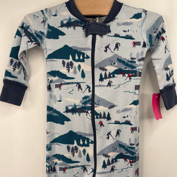 Size 12-18m (75): Hanna Andersson Blue Winter Scene 1pc Pjs