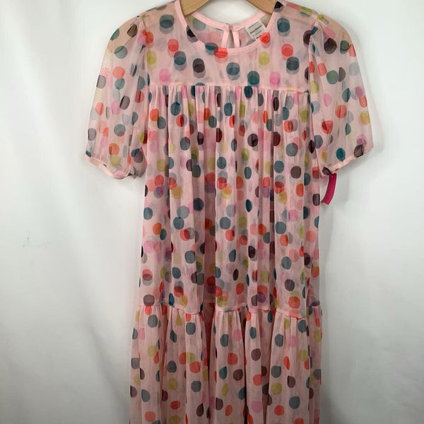 Size 12 (150) Hanna Andresson Pink Colorful Polka Dot Dress