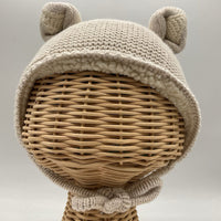 Size XS (NB): Hanna Andersson Grey Sherpa Lined Teddy Ear Knit Bonnet