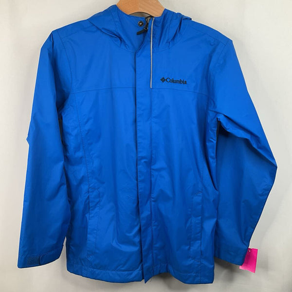Size 10-12: Columbia Blue Zip Up/Velcro Rain Jacket