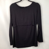 Size M: Black Breast-Feeding Long Sleeve Shirt