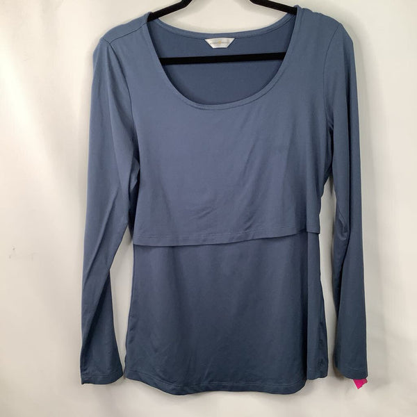 Size M: Kindred Bravely Blue Long Sleeve Breast-Feeding Tank Top