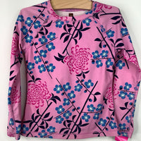 Size 7: Tea Pink/Blue Floral Long Sleeve Swim Shirt