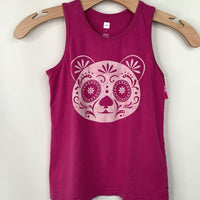 Size 7: Tea Pink Panda Tank Top