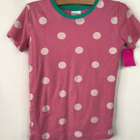 Size 8: Mini Boden Pink White Polka-Dot Short Sleeve Shorty 2pc Pjs