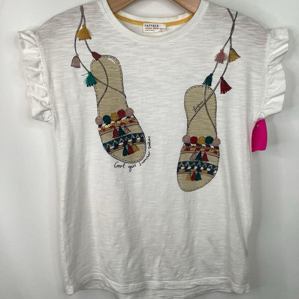 Size 10-11: Fatface White Sandal T-Shirt