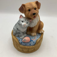 The San Fransico Music Box Co. Dog And Cat Music Box