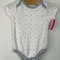 Size 3-6m: Mikey & Lottie White Stars Onesie