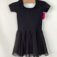Size 2: Black Short Sleeve Leotard w/ Skrit