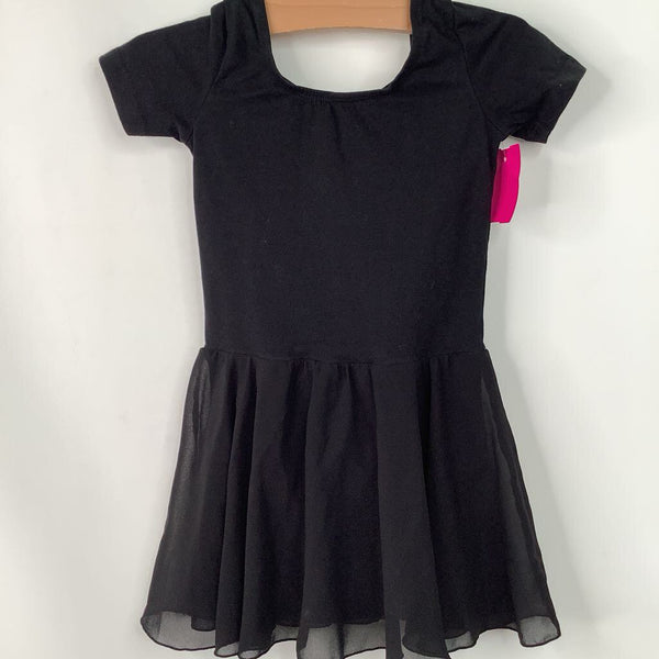 Size 2: Black Short Sleeve Leotard w/ Skrit