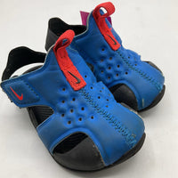 Size 6: Nike Blue/Black Velcro Strap Sandals