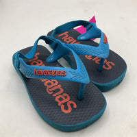 Size 6: Havaianas Blue Ankle Strap Flip Flops