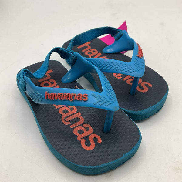 Size 6: Havaianas Blue Ankle Strap Flip Flops