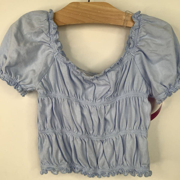 Size 6-7: GAP Kids Blue Ruffle Short Bell Sleeve