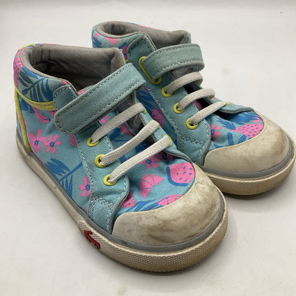 Size 9: See Kai Run Blue/Pink/Yellow Watermelon Velcro Strap Sneakers