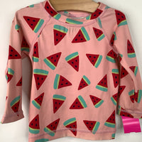 Size 12-18m (75): Hanna Andersson Pink Watermelon Long Sleeved Swim Shirt