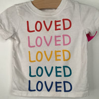 Size 18-24m (80): Hanna Andersson White Red/Pink Loved T-Shirt