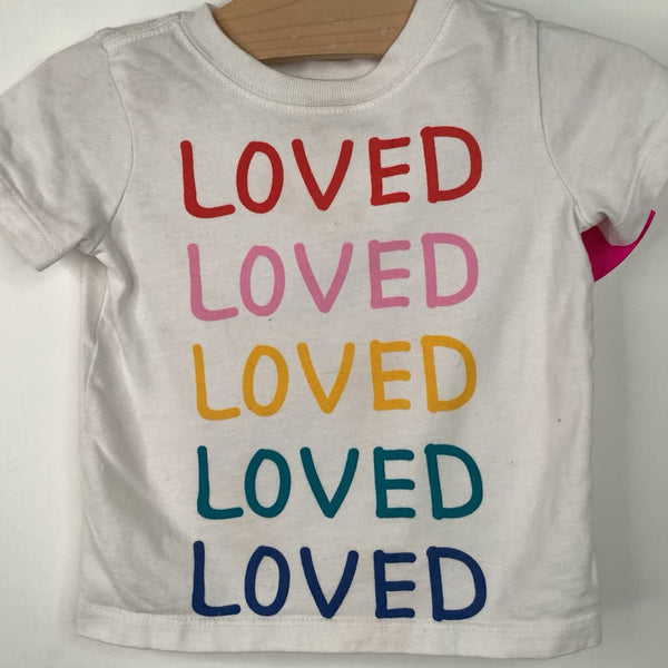 Size 18-24m (80): Hanna Andersson White Red/Pink Loved T-Shirt