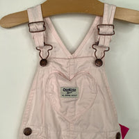 Size 2: OshKosh B'Gosh Pink Heart Pocket Overalls