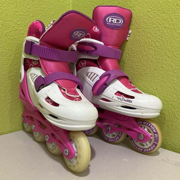 Size 3-6Y: Roller Derby Harmony Pink/White Roller Blades
