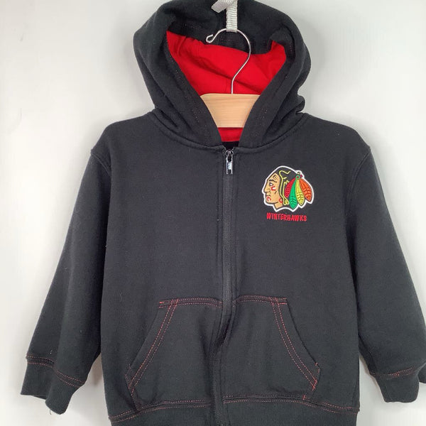 Size 4: Winterhawks Black Zip-Up Jacket