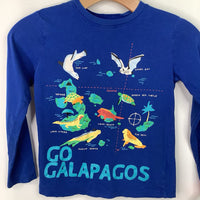 Size 7: Land's End Blue Go Galapagos Graphic Long Sleeve Shirt
