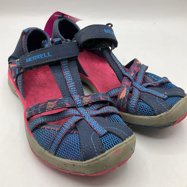 Size 1Y: Merrell Blue/Pink Velcro Strap Sandals