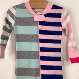 Size 3-6m (60): Hanna Andersson Blue/Pink/Grey Striped 1pc Pjs