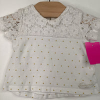 Size 3m: Kardashian Kids White Gold Shirt