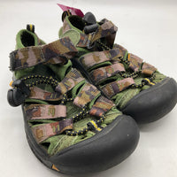 Size 11: KEEN Green Camo Velcro Strap Sandals