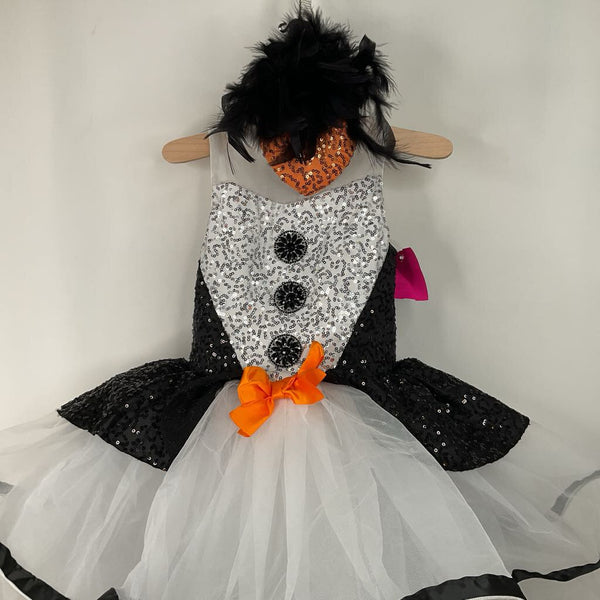 Size 4-6: Weissman Black/White/Orange Sequin Tulle Dance Costume
