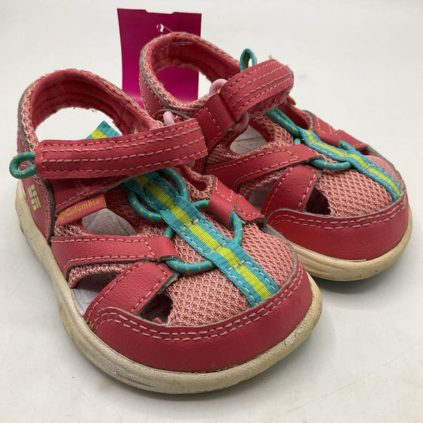 Size 5: Columbia Pink Velcro Strap Sandals