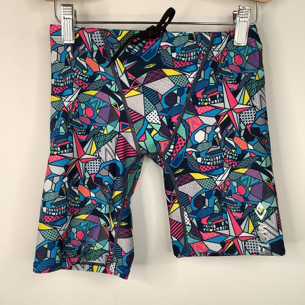 Size 6-7: Flow Multi Color Geometric Pattern Swim Shorts