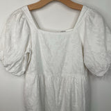 Size 12: Nordstrom White Short Puffy Sleeve Romper