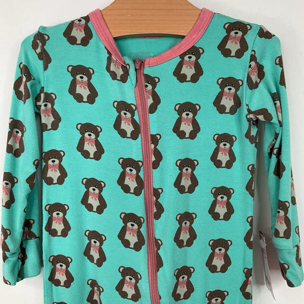 Size 12-18m: Kickee Pants Blue Teddy Bear Print Footed 1pc Pjs