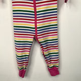 Size 18-24m (80): Hanna Andersson White/Pink/Rainbow Striped 1pc PJs