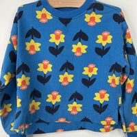 Size 5 (110): Hanna Andersson Blue/Yellow Floral Sweater