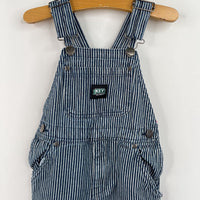 Size 2: KEY Blue/White Striped Overalls