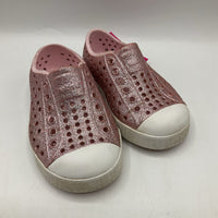 Size 6: Native Pink Sparkly Slip On Shoe