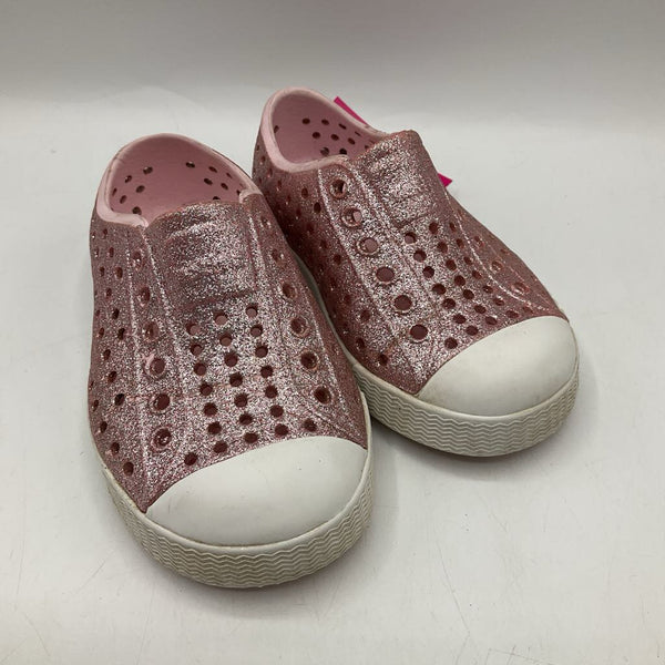 Size 6: Native Pink Sparkly Slip On Shoe