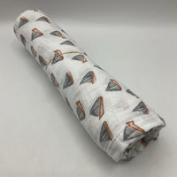 White Sailboat Print Swaddle