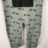 Size 18-24m: Kate Quinn Green Dog Hooded Button Up Romper