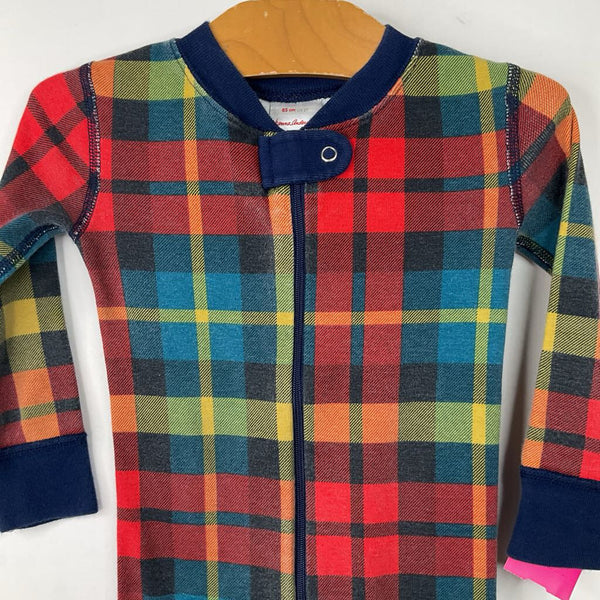 Size 2 (85): Hanna Andersson Red/Yellow/Blue Plaid 1pc PJs