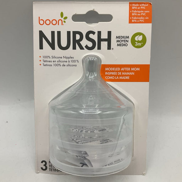 Boon Nursh 3pc Silicone Nipples NEW