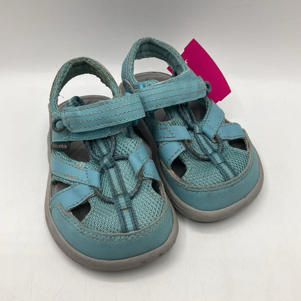 Size 8: Columbia Blue Velcro Strap Sandals