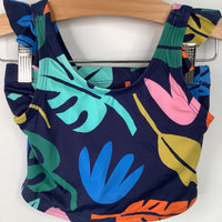 Size 4 (100): Hanna Andersson Navy Colorful Tropical Print 2pc Swim Suit