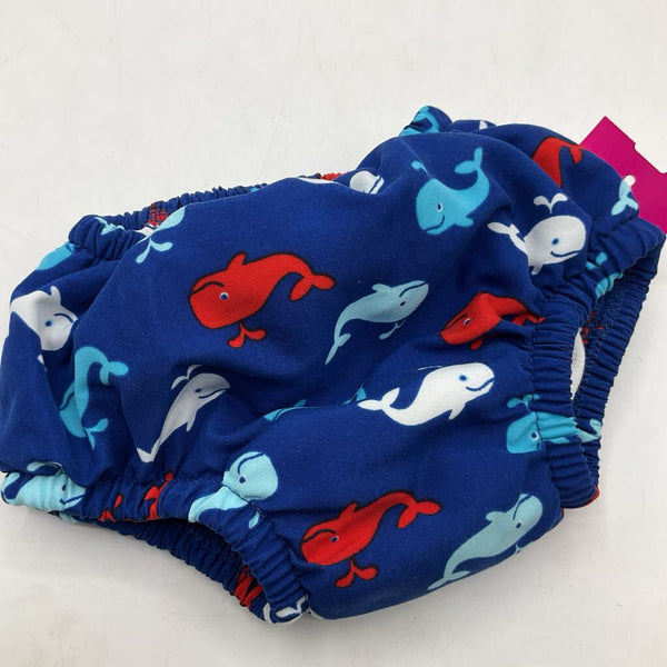 Size M: iPlay Blue/Red/White Whale Swim Diaper