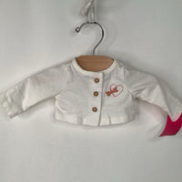 Size Preemie: Carter's White Dragonfly Embroidery Button Up Long Sleeve Shirt