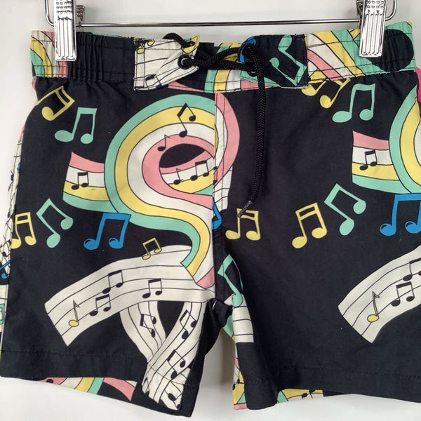 Size 4-5 (104/110): Mini Rodini Black/Colorful Musical Swim Trunks