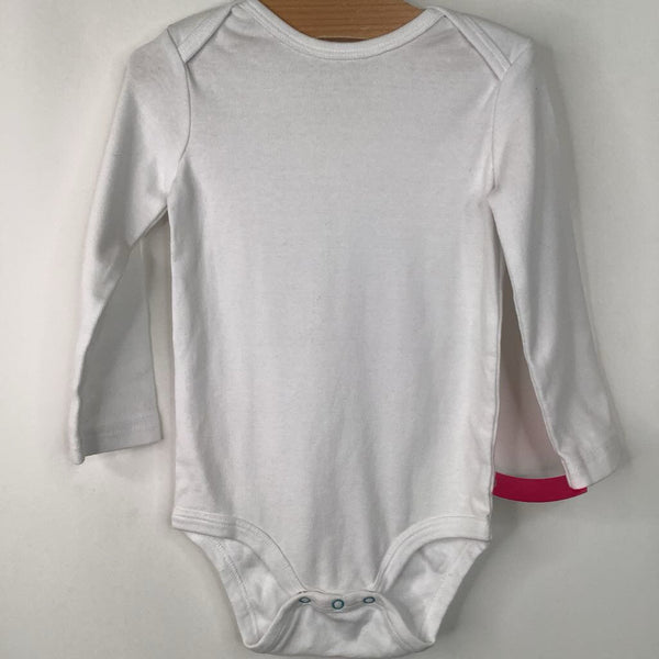 Size 12-18m: Primary White Long Sleeve Onesie